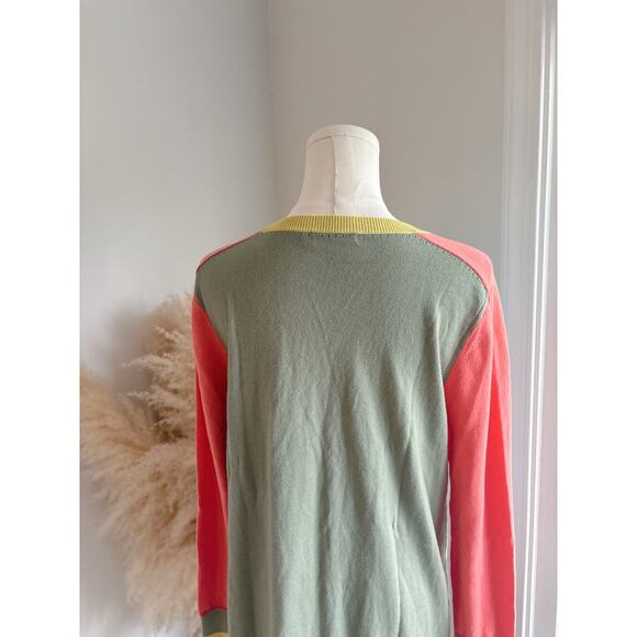 Zaket & Plover Sweater Size Small Colorblock Long Sleeve Pocket Crewneck - Picture 7 of 8
